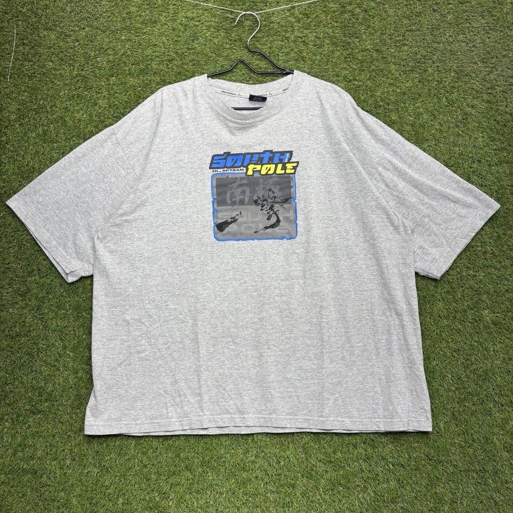 Vintage Southpole y2k Shirt Mens 3XL Gray Boxy Short Sleeve USA Made Skater